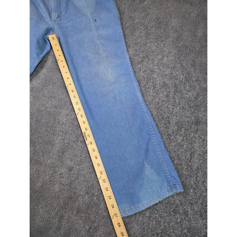 Vintage Wrangler Denim Jeans Mens 40x30 Blue Light Wash Made in USA 80495LB - Picture 5 of 11